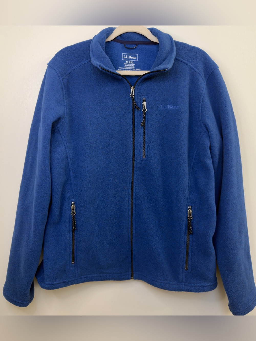 L.L. Bean Men’s Blue Full Zip Fleece Jacket Size Medium Regular M Reg